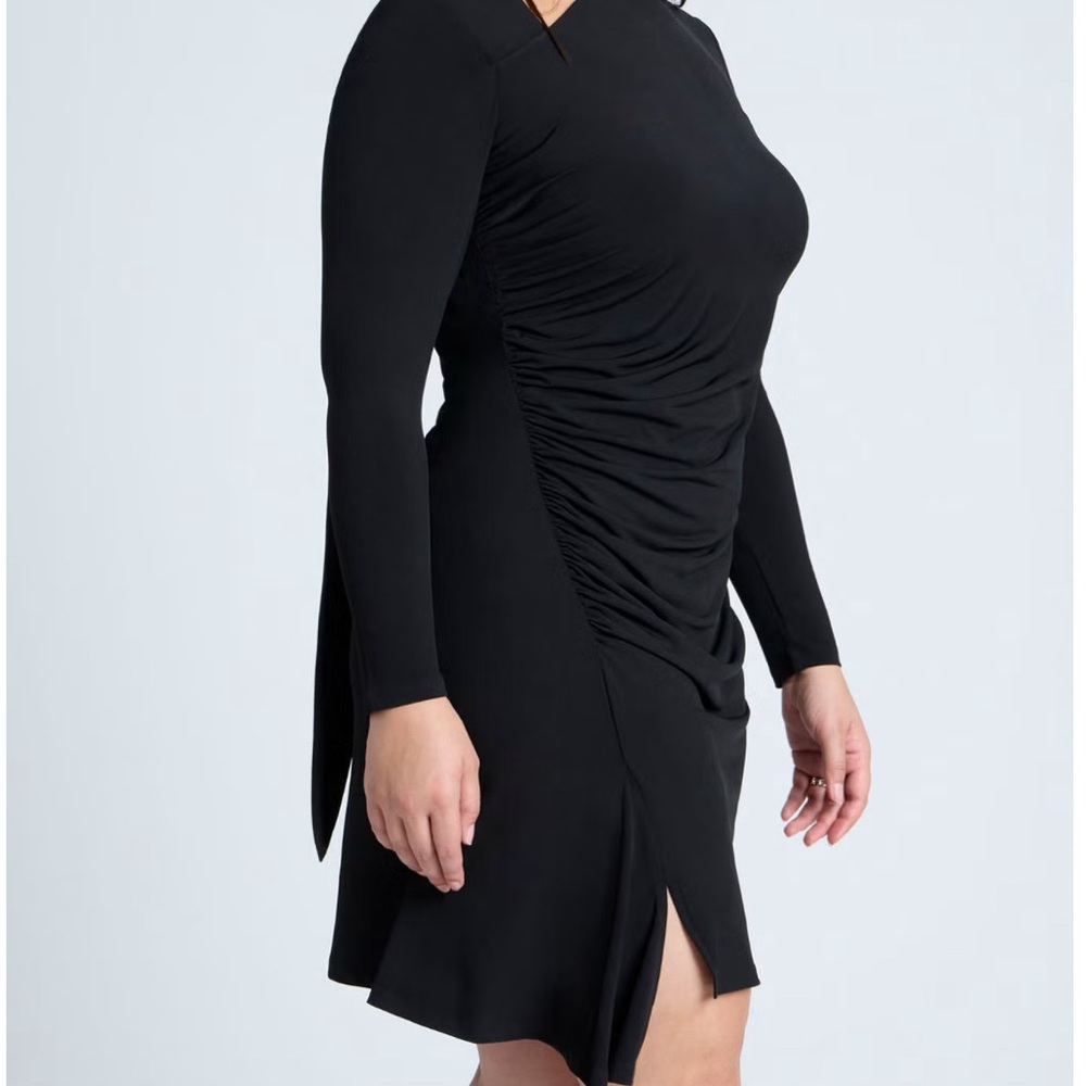 Eloquii Scarf Neck Jersey Mini Dress